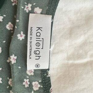 Kaileigh Kids Leggings in Green and White Floral